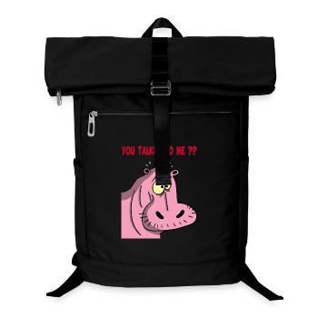 Pink hippopotamus - Laptop Backpack - black - Front