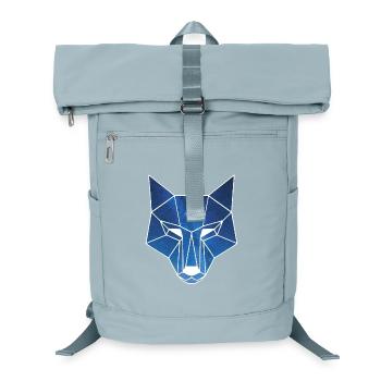 Weißer Wolf und Sternenhimmel - Laptop-Rucksack  - Eisblau - Vorne