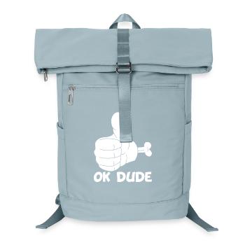 Ok man! (white) - Laptop Backpack - ice blue - Front