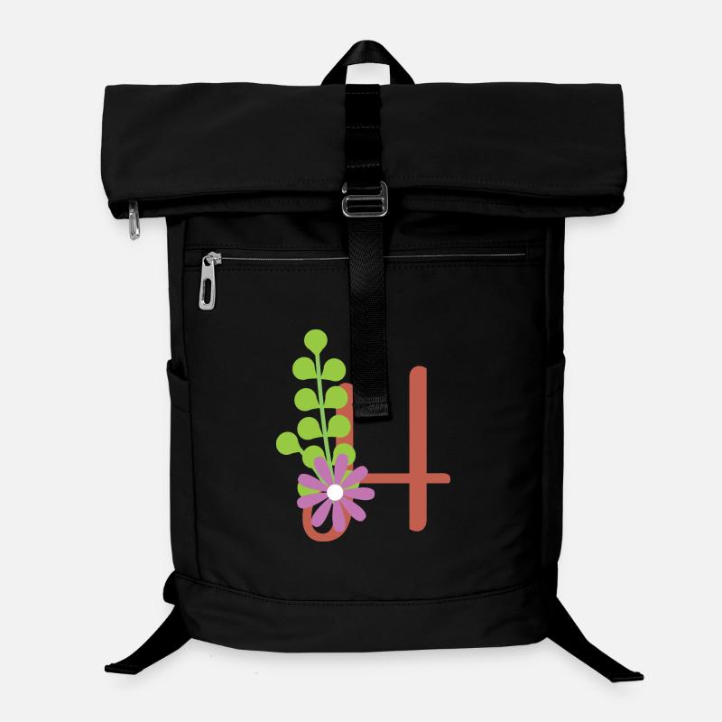 Eleganter Buchstabe 'H' mit Blumen Laptop-Rucksack 