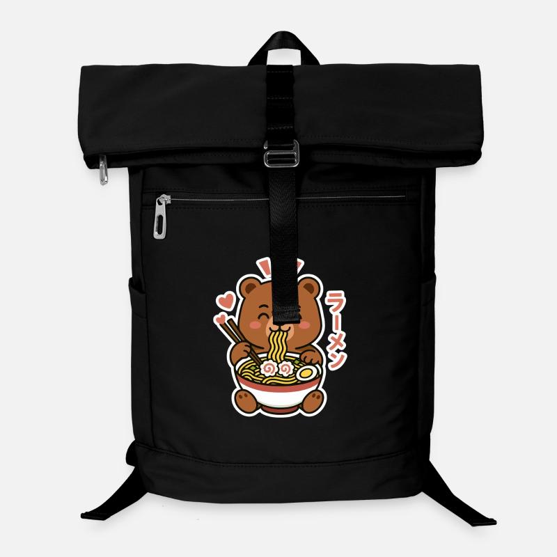 Ramen Noodle Bear - Laptop-Rucksack  - Schwarz