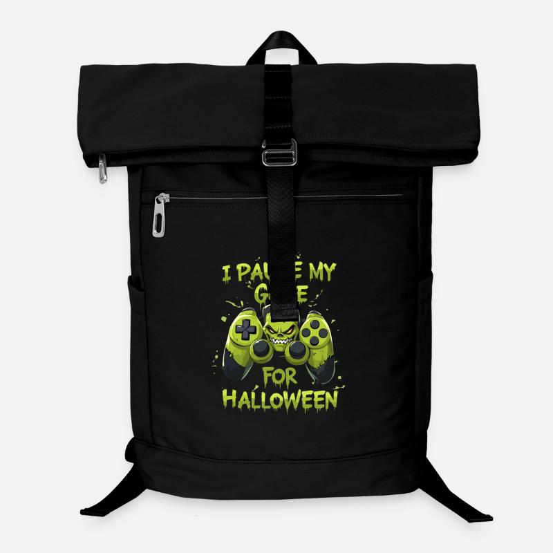 Gamepad Gamer Halloween Zombie Zocker macht Pause Laptop-Rucksack 