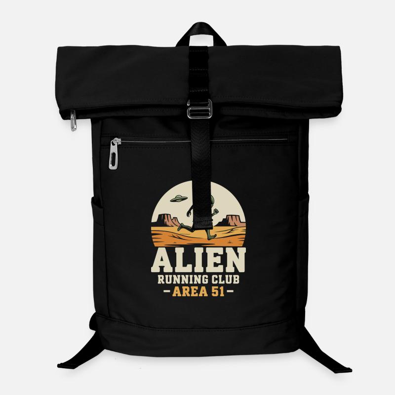 Funny Area 51 Alien UFO Running Runner Laptop Backpack