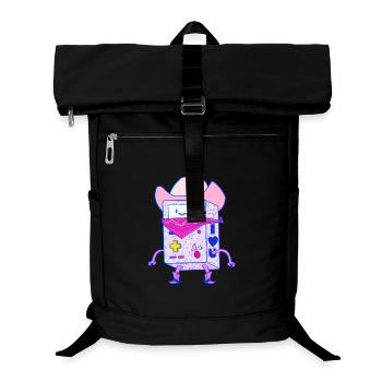 Cowboy Game Console Neon Pink Vaporwave Robot - Laptop Backpack - black - Front