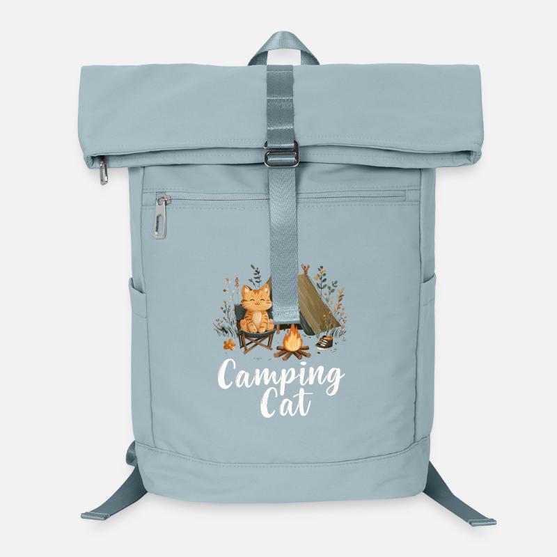 Camping Cat Saying Camping Cat Camper Gift Laptop Backpack