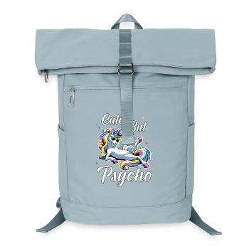 Niedliches Psycho Einhorn - Laptop-Rucksack  - Eisblau - Vorne