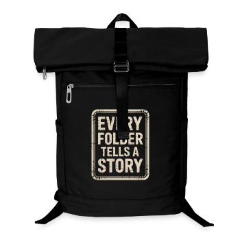 Jeder Ordner erzählt eine Geschichte - Laptop-Rucksack  - Schwarz - Vorne