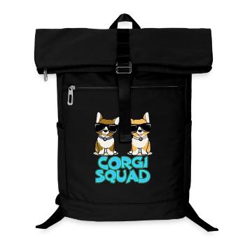 Corgi Squad – Cadeau pour les amoureux des chiens - Sac à dos ordinateur - noir - Devant