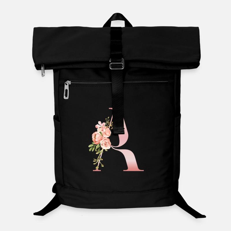 Monogramme A Florale Pastel Sac à dos ordinateur