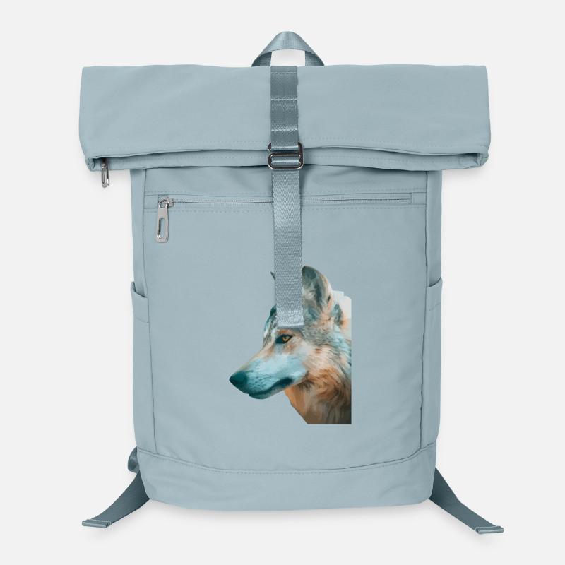 Tête de loup Aquarelle Sac à dos ordinateur