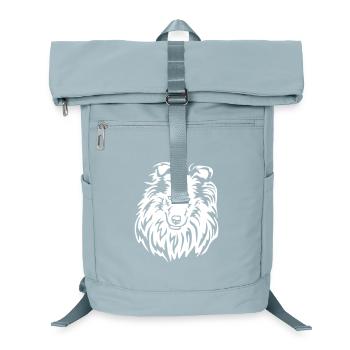 Collie Kopf "Black Edition" - Laptop-Rucksack  - Eisblau - Vorne