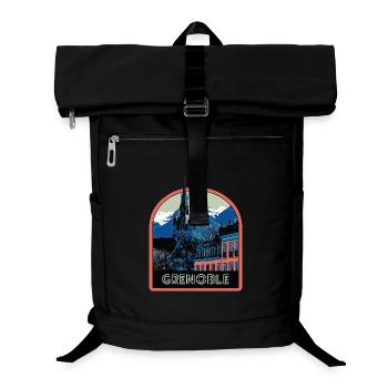 Illustration emblematic view of Grenoble - Laptop Backpack - black - Front