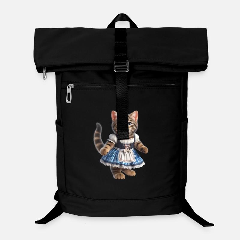 Süße kleine Katze im Dirndl Laptop-Rucksack 