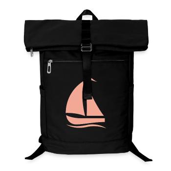 Silhouette de voilier minimaliste Mer du Nord - Sac à dos ordinateur - noir - Devant