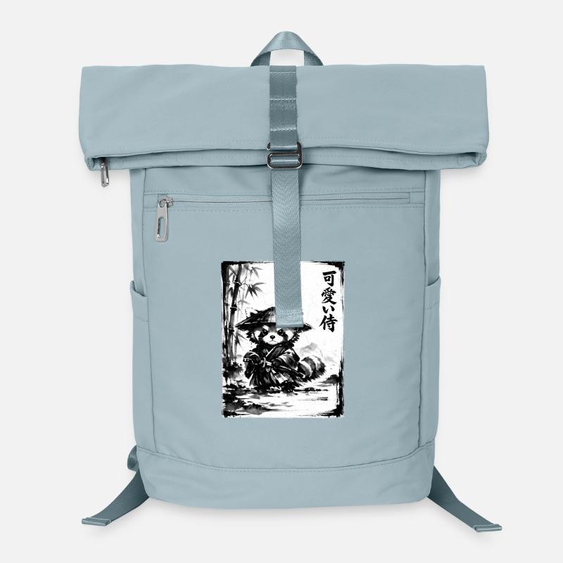 Samurai Roter Panda Sumi-e Tuschezeichnung Laptop-Rucksack 