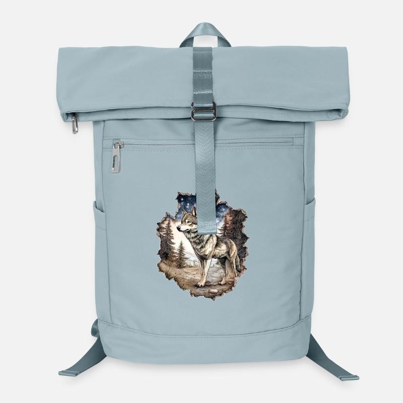 Wolf Sternenhimmel Laptop-Rucksack 