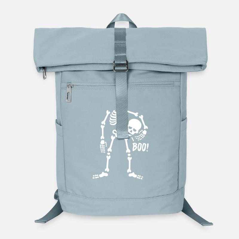 Boo! Skelett, Schädel halten - Halloween Laptop-Rucksack 