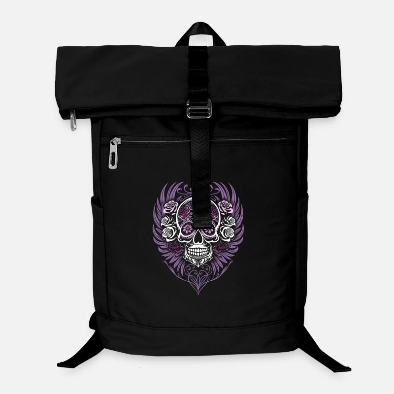 Sugar Skull Halloween Wings Laptop Backpack