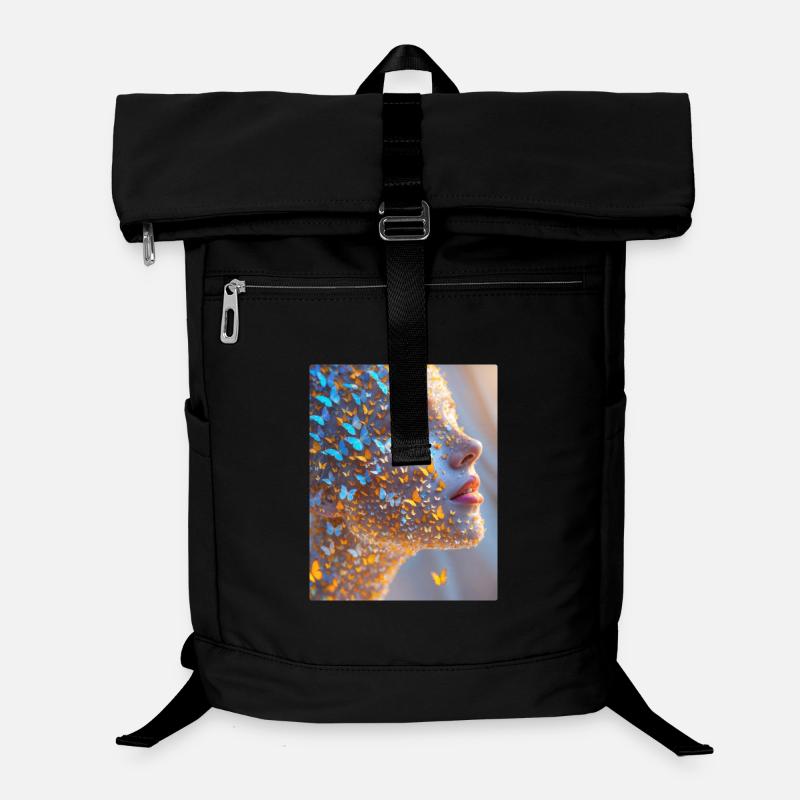 Art du visage de papillon - Sac à dos ordinateur - noir