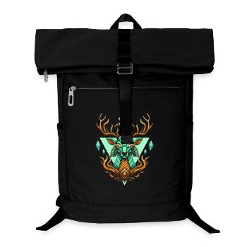 Grüner Kristallhirsch - Laptop-Rucksack  - Schwarz - Vorne
