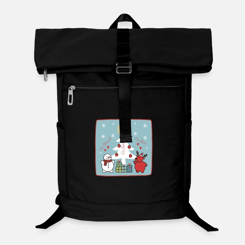 Weihnachtsbaum mit Schneemann und Rentier Laptop-Rucksack 