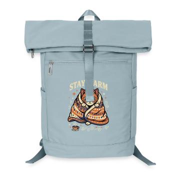 Bleib Warm Kuschelkatze Motiv - Laptop-Rucksack  - Eisblau - Vorne