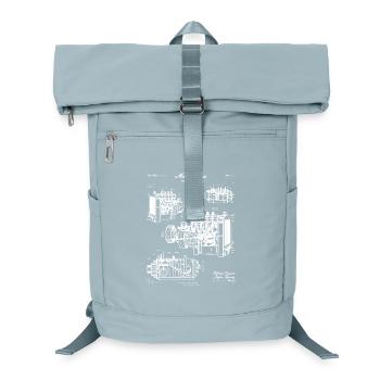 Kunst des Original-Lokomotiven-Bauplans - Laptop-Rucksack  - Eisblau - Vorne