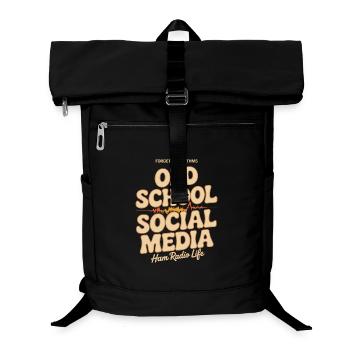 Old School Social Media Ham Radio Tee - Laptop Backpack - black - Front