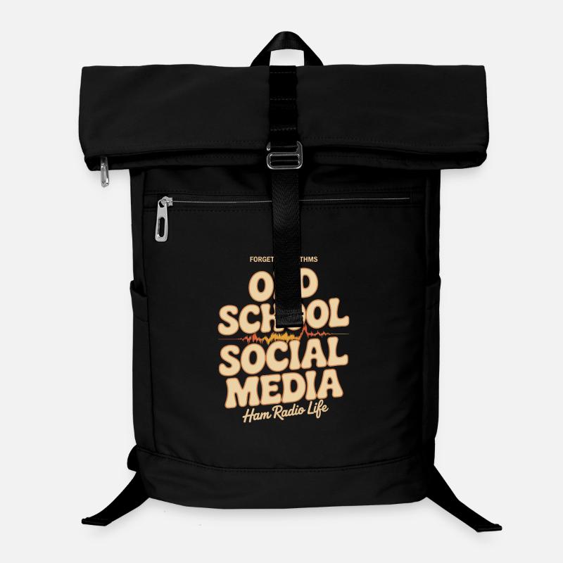 Old School Social Media Ham Radio Tee Laptop Backpack