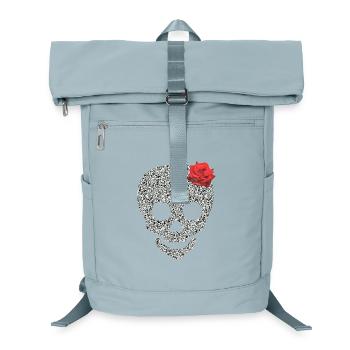 skull with rose - Laptop Backpack - ice blue - Front