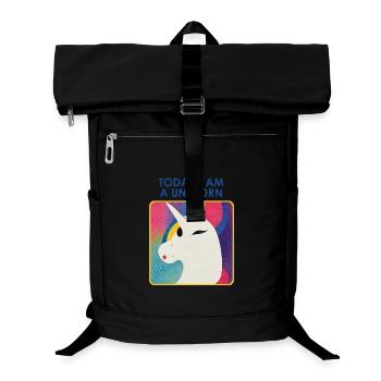 Licorne avec devise – Design unique - Sac à dos ordinateur - noir - Devant