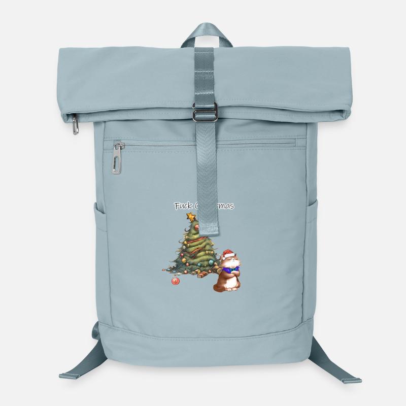 Irreverent Christmas Tree with Santa Cat Laptop Backpack