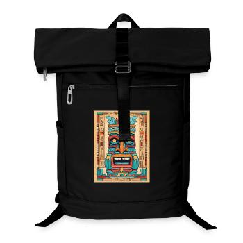 Tiki Maske farbenfroh - Laptop-Rucksack  - Schwarz - Vorne