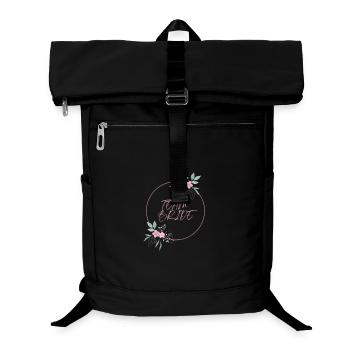 Team Bride Pink Circle Flowers Plain - Laptop Backpack - black - Front