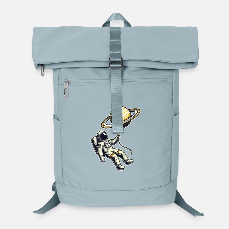 Schwebend mit Saturn – Astronaut Ballon Design Laptop-Rucksack 