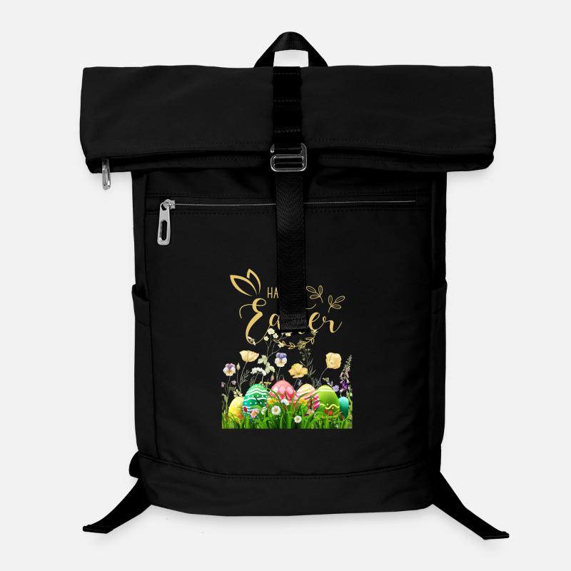 Goldenes Osterfest - Blumen und Eier Laptop-Rucksack 