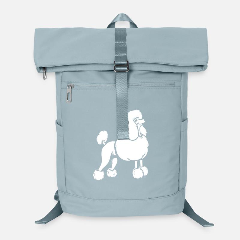 Elegant Poodle Silhouette White Minimalist Laptop Backpack
