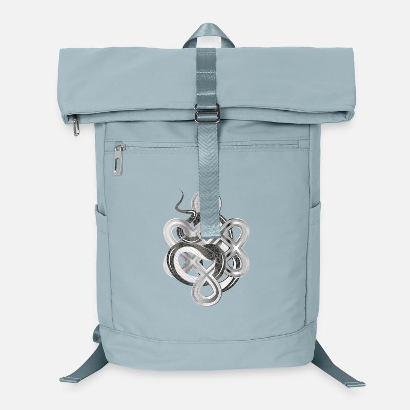 Schlangen-Knoten in Silberoptik – mystisch & edel Laptop-Rucksack 