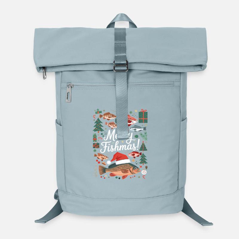 Angler Weihnachtspullover Fisch Merry Fishmas Laptop-Rucksack 