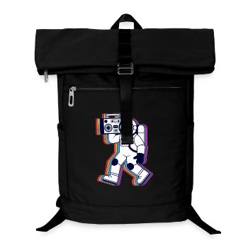 Regenbogen Astronaut Radio - Lustiges T-Shirt - Laptop-Rucksack  - Schwarz - Vorne