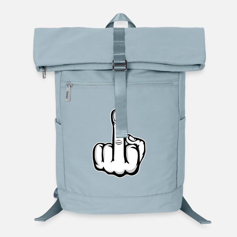 Doigt du milieu doigt puant design blanc Sac à dos ordinateur