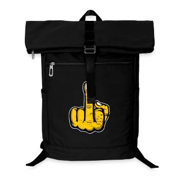 Mittelfinger Stinkefinger Design Gelb used - Laptop-Rucksack  - Schwarz - Vorne