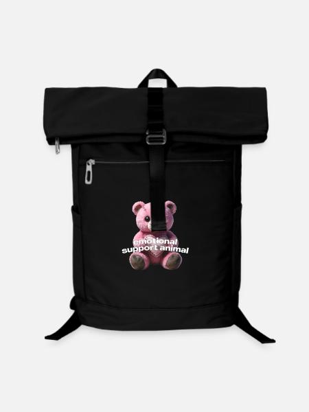Zärtlicher rosa Bär mit Herz - Laptop-Rucksack - Schwarz