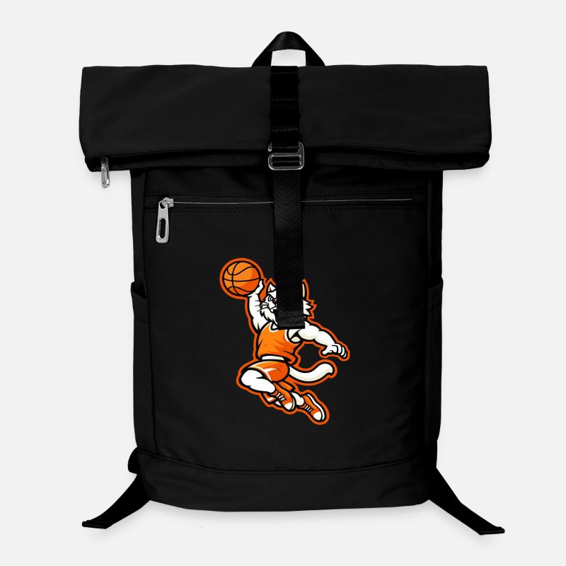 Mascotte du Chat de Dunk de basket en colère Sac à dos ordinateur
