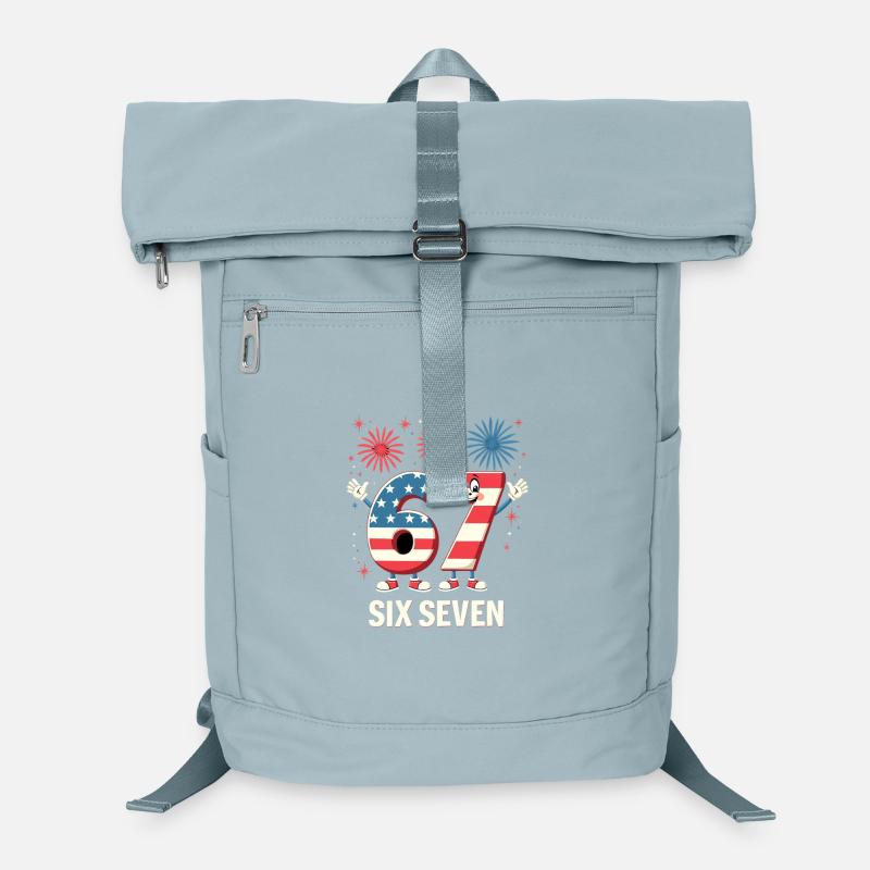 US Flag 67 Memes Six Seven Sac à dos ordinateur