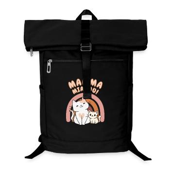 Mamma Meow – Katzenmama und ihr Kätzchen - Laptop-Rucksack  - Schwarz - Vorne