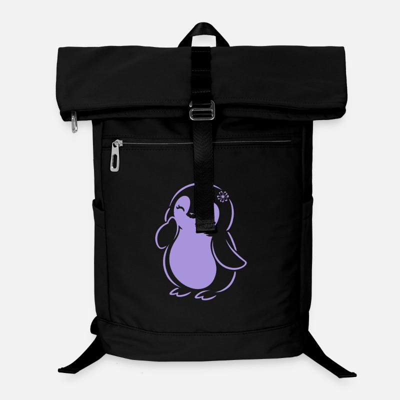Süßer minimalistisch Pinguin Silhouette Mädchen Laptop-Rucksack 