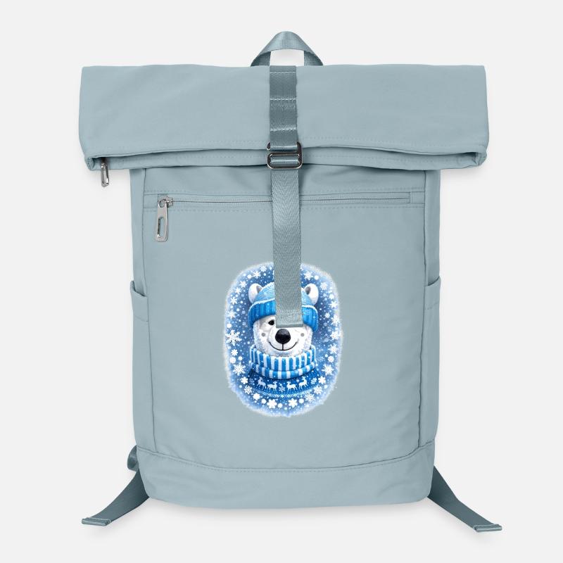 Cute polar bear in winter look Laptop Backpack