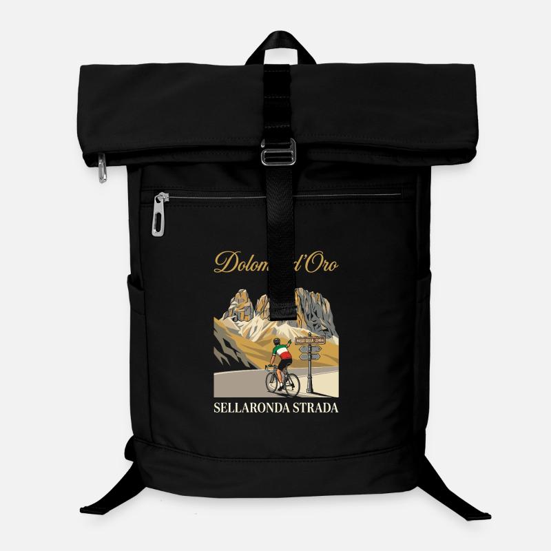 Passo Sella 2240m Dolomiti d'Oro Cycling Art Laptop Backpack