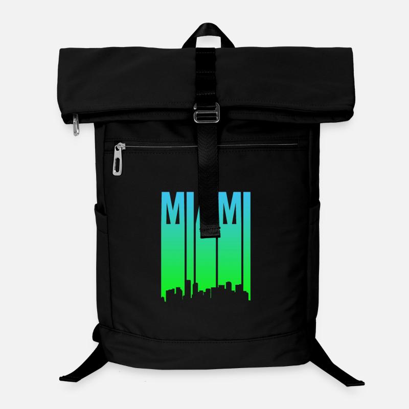 Miami Skyline Farbverlauf Laptop-Rucksack 